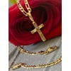 14k Gold Cross Necklaces & Bracelet Best Unisex Gift for Women & Men, Lover, Girlfriend, Boyfriend, 14K Bounded Gold Chain for Women by Aria Jeweler