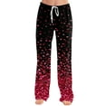 thumbnail image 5 of Hearthz Valentines Pajama Pants for Women Love Heart Print Women Pajama Pant Drawstring Wide Leg Comfy Pants for Women, 5 of 5