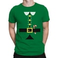 thumbnail image 2 of Festive Elf Suit Design with Candy Cane Men's T-shirt, 2 of 3