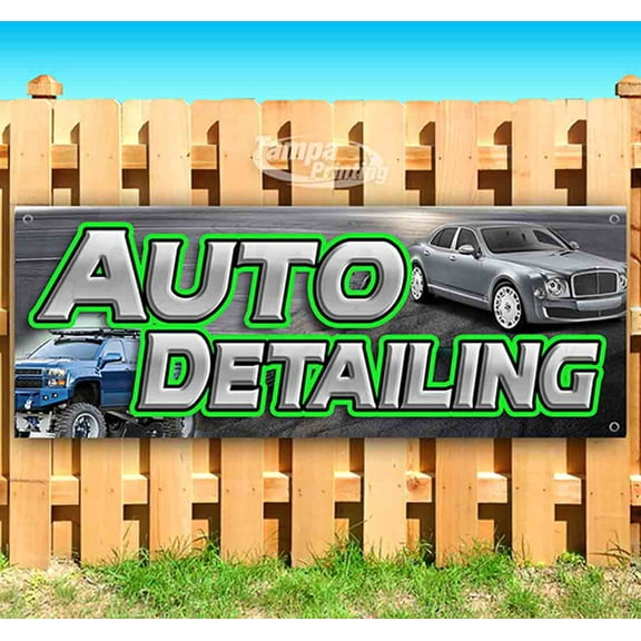 Auto Detailing 13 oz Vinyl Banner With Metal Grommets
