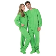 Footed Pajamas - Emerald Green Adult Fleece Onesie