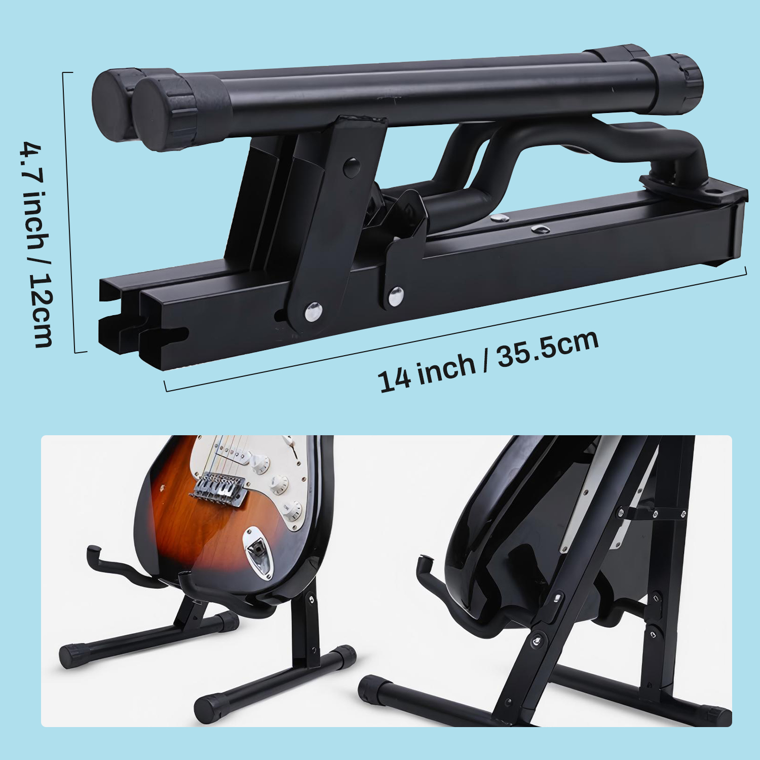 Behome Foldable A-Frame Guitar Stand with Foam Arms photo 3