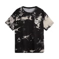 thumbnail image 2 of Black T Shirts for Men Short/long Sleeve Big and Tall Short Sleeve Summer Shirts Loose Fit Solid Color Crew Neck Casual Beach Basic Basic Tee, 2 of 4