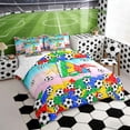thumbnail image 2 of Erosebridal Letter A Gradient Soccer Ball Print Twin Bedding Sets, Sports Monogram Bedding Comforter Set for Kids Boys and Girls, Reversible 7 Pieces, 2 of 6