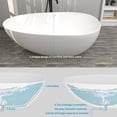 thumbnail image 6 of Boyel Living 67 in. Solid Surface Free-Standing Bathtub with Centre Drain in Matte White, 6 of 9