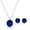 Blue, variant on 925 Sterling Silver Cushion Cut Created Ruby Jewelry Set for Women July Birthstone Stud Earrings and Pendant Necklace on 18 Inch Chain 6mm & 8mm by MAX + STONE