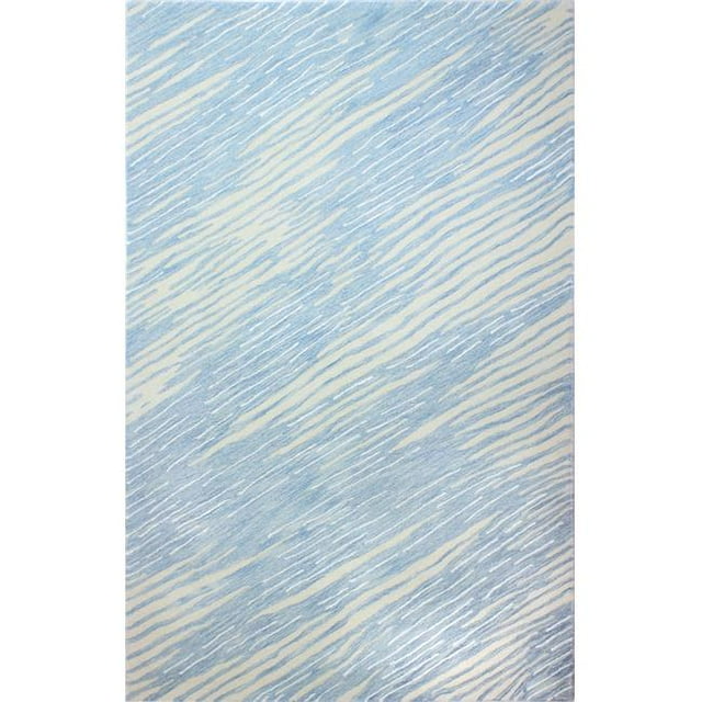 Bashian R129-LBL-6X9-HG367 Bashian Greenwich Collection Contemporary Wool & Viscose Hand Tufted Area Rug, Light Blue - 5 ft. 6 in. x 8 ft. 6 in.