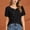 Black, variant on jjayotai Plus Size Womens Summer Tops Asymmetrical Button Short Sleeve Shirts Loose Fitted Tie Waist Tops Trendy Casual Vacation Blouse