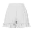 thumbnail image 7 of RYRJJ Womens Linen Beach Shorts Summer Ruffle Flowy Lounge Shorts Casual High Waisted Wide Leg Short Pants with Pockets(White,M), 7 of 7