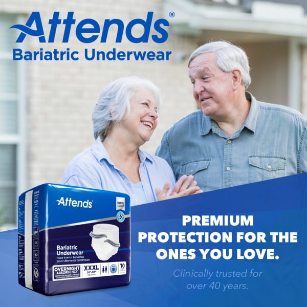 Attends Bariatric Protective Underwear for incontinence designed made to  fit larger bodies. –
