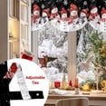thumbnail image 5 of Snowman Snowflakes Tie Up Valances Curtain, Christmas Striped Scarf Hat Adjustable Rod Pocket Short Window Treatment Tie Up Curtains Valances for Kitchen Living Room Bathroom 60x18 Inches, 5 of 9