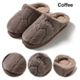 thumbnail image 3 of Zapatos la casa para mujeres hombres deslizados calientes interiores al aire libre (café 40-44), 3 of 8