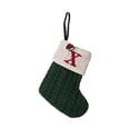 thumbnail image 1 of Christmas Decorations Green Letter Super Cute Swing Vintage Holiday Seasonal Easter Knit Stocking with Embroidered Winter Wreaths And Garland Strong And Stretchy Crystal String .5 Yarn, 1 of 3