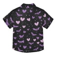 thumbnail image 2 of Dailycode Small Short Sleeve Button Down Shirts Purple Hearts and Bats Casual Shirt 3-10 Years, 2 of 9