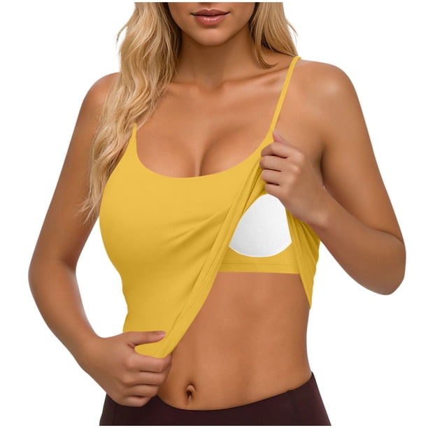 Camisetas de Cuello Sólido sin Mangas para las Mujeres Camisola Moda Casual Camisetas sin Mangas de Cuello en U de Longitud Regular para las Mujeres