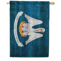 America Forever Louisiana State Flag 28 x 40 Inch Double Sided Outdoor Yard Decorative USA Vintage Wood State of Louisiana House Flag, Made in the USA