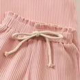 thumbnail image 7 of TAmten Toddler Baby Girl T Shirt Shorts Set Waffle Bow Sleeveless Slip Ruffle Tops Matching Outfit Spring Summer Clothes(Pink,3-4 Years), 7 of 7