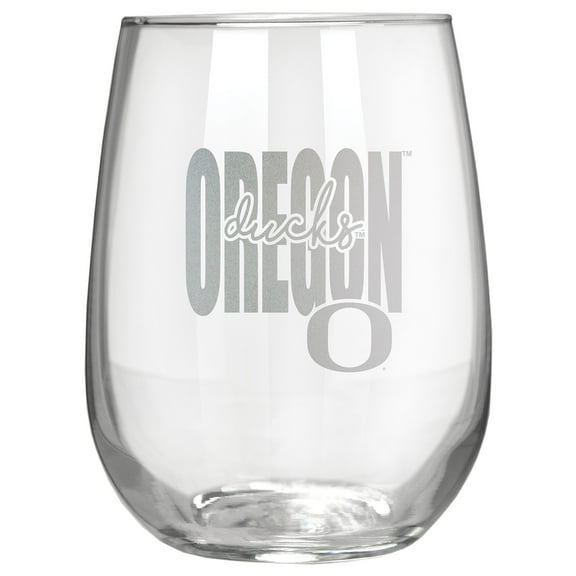 Oregon Ducks Etched 17oz. City Stemless Wine Glass