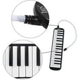 thumbnail image 3 of Melodica 32 Key Pianica Portable with Carrying Bag Short and Long Mouthpieces for Beginners Kids Gift(Black)$$Music, 3 of 8