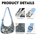 thumbnail image 3 of Corduroy Shoulder Bag with Floral and Hummingbird Illustration Adjustable Strap Compact and Portable Perfect for Spring and Summer Outings, 3 of 5