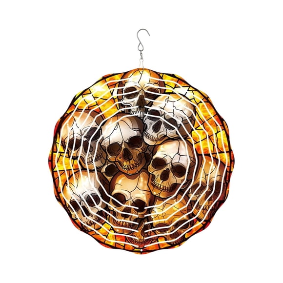 Halloween Hanging Wind Chime Colorful Rotating for Indoor Outdoor Holiday Party Festive Ornament