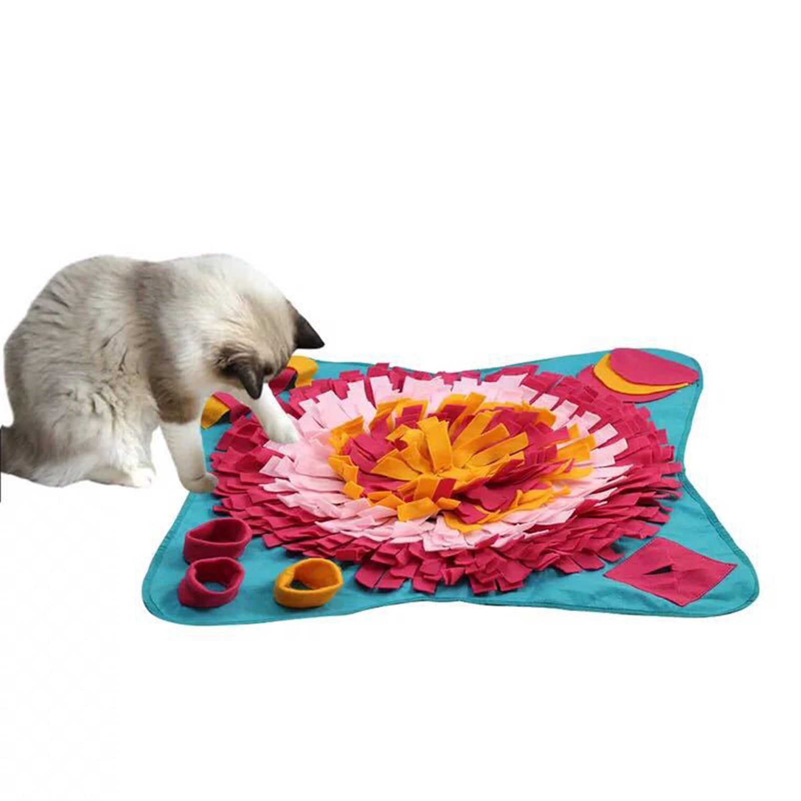 BQBQERT Dog Plush Toy Stuffed Treat Dispensing Flower Interactive Chew Relieving Stress Improving for Health