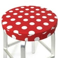 thumbnail image 3 of Balery Red Polka Dot Velvet Round Bar Chair Cushion Cover Adjustable, Protects From Scratches And Stains, Soft & Washable Ideal For Wooden And Metal Stools - 13 Inch, 3 of 7