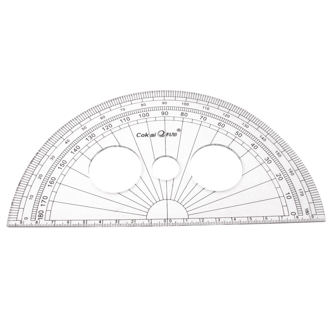 Unique Bargains School Office Stationery Plastic 0-180 Degree Protractor Ruler Clear 20cm... by