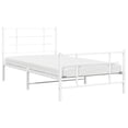 thumbnail image 4 of vidaXL Metal Bed Frame without Mattress with Footboard White 39.4"x78.7", 4 of 9