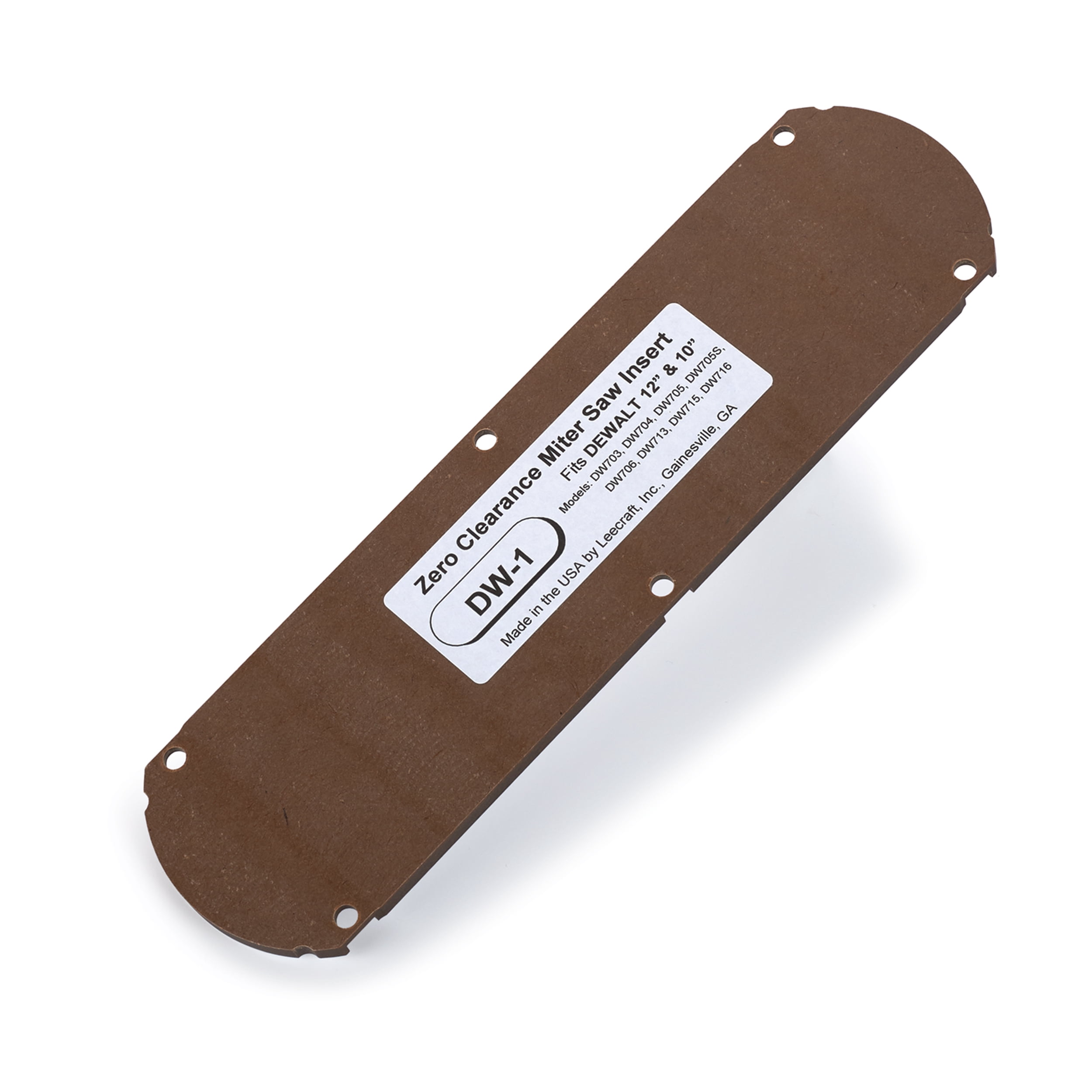 Leecraft DW-1 Zero Clearance Miter Saw Insert, 10 in. x 2-5/8 in. x 1/4 in.