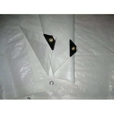 Harpster Tarps 20' x 20' Heavy Duty White 6 oz. Poly Tarp 12 Mil