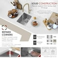 thumbnail image 4 of Stylish Undermount 14" Stainless Steel Single Bowl Kitchen Sink with Grid & Strainer S-310G, 4 of 12