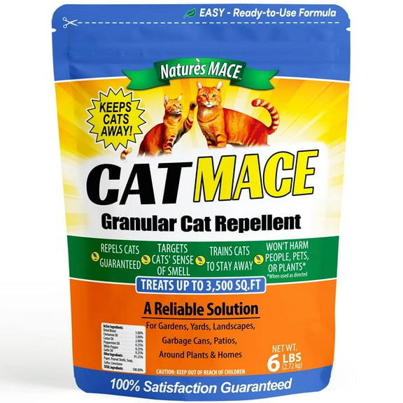 Nature's MACE Cat Repellent and Training Tool | 6lb. Granular Bag | Treats 3,500 Sq.ft | For Stray and Domestic Cats Pets
