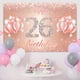 thumbnail image 4 of Fondo De Cartel De Feliz Cumpleaños Número 26 - 26 Suministros De Decoración Para Fiesta De Cumpleaños Para Mujeres O Hombres - Oro Rosa 4 X 6 Pies, 4 of 5