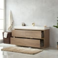 thumbnail image 5 of Huesca 60" Single Sink Bathroom Vanity Natural Oak Wood White Top No Mirror, 5 of 12