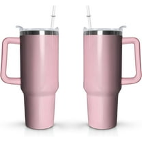 40oz Butterfly Tumbler with Handle and Straw Boho Butterfly Coffee Travel Mugs Leak Proof Insulated Tumbler Butterfly Gifts for Women Girls Mom