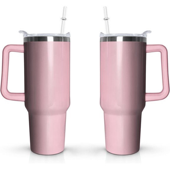 40oz Butterfly Tumbler with Handle and Straw Boho Butterfly Coffee Travel Mugs Leak Proof Insulated Tumbler Butterfly Gifts for Women Girls Mom