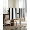 thumbnail image 5 of nqOlkjepod Black Gray Striped Chair Covers Set of 8, Decorative Chair Back Cover, Farmhouse Stripe Art Dining Room Chair Slipcovers Removable Chair Protectors Covers for Party Banquet, 5 of 7