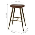 thumbnail image 2 of Leejay 30 Inch Faux Leather Bar Height Stools, Brown Backless Oval Stool for Kitchen,Set of 2, 2 of 5