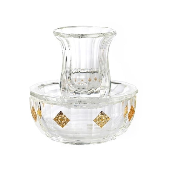 Novell Collection X4682 Crystal Mayim Achronim Set with Gold