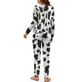 thumbnail image 5 of HELLHERO Cow Print Womens Pajama Set Long Sleeve Sleepwear Comfy Loungewear Round Neck Nightwear Casual 2 Piece Pjs Set, XL, 5 of 5