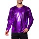 thumbnail image 1 of INSPIRE CHIC Camisetas de Hombre de Cuello Redondo de Manga Larga Brillante Talla L Púrpura, 1 of 7