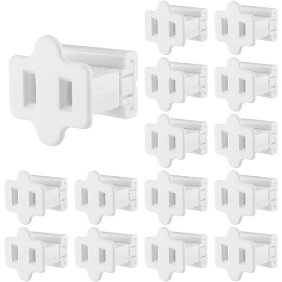 15pcs Light Slip Plug SPT-1 Female Vampire Plugs, Zip Plug for Holiday Lighting (White, SPT-1 Female)