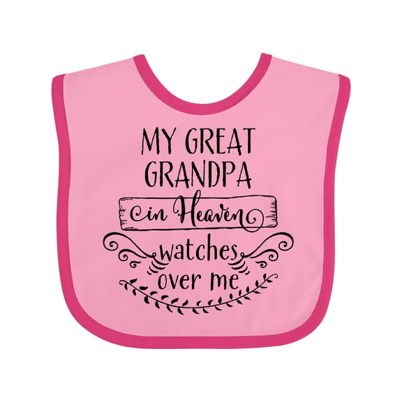 Inktastic My Great Grandpa in Heaven Watches over Me Boys or Girls Baby Bib