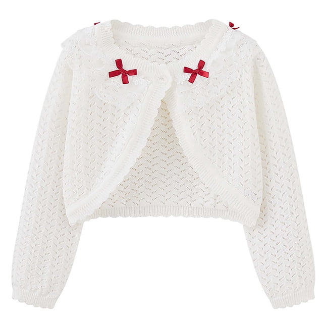 RXIRUCGD Veste Décontractée à Capuche pour Enfants avec Nœud, Boutons, Perforation, Col Rond, Manches Longues (Rouge, Taille: 1-2 Ans)