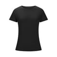 thumbnail image 2 of Otvok Womens Casual Solid Color Short-Sleeved Crew-Neck Tops, 2 of 6