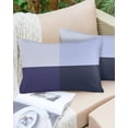 thumbnail image 6 of Pack of 2 Outdoor Pillow Covers, Geometric Ombre Gradient Navy Blue Waterproof Square Throw Pillowcase Cushion Decorative Pillow Covers for Couch Patio Tent, 20x12 in, 6 of 6