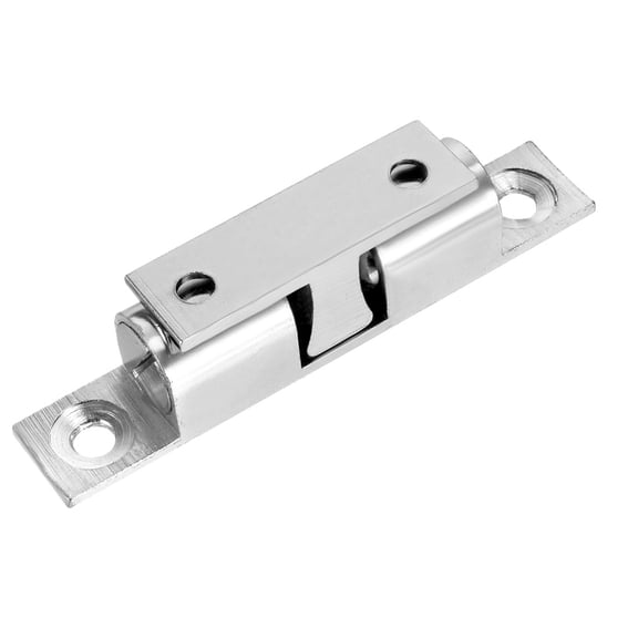 Uxcell 70mm Furniture Brass Double Ball Catch Tension Latch Silver Tone