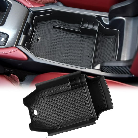 Black Armrest Storage Box Glove Center Console Tray For 2023 2024 Honda Accord