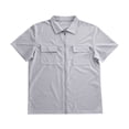 thumbnail image 4 of SAWOBUUN Men's Texture Zip Front Jacket Short Sleeve Collared Sport Top Casual Athletic Outerwear, 4 of 7